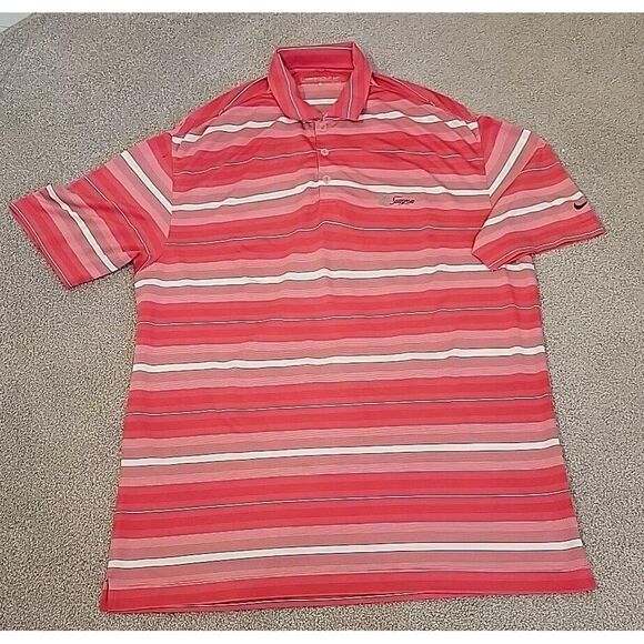 Nike Golf Dri-Fit Polo Shirt Men's Large MULTICOLOR - STRIPED‎ - Picture 1 of 10